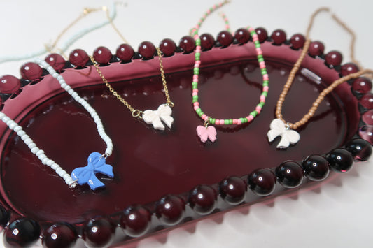 beaded charm necklace